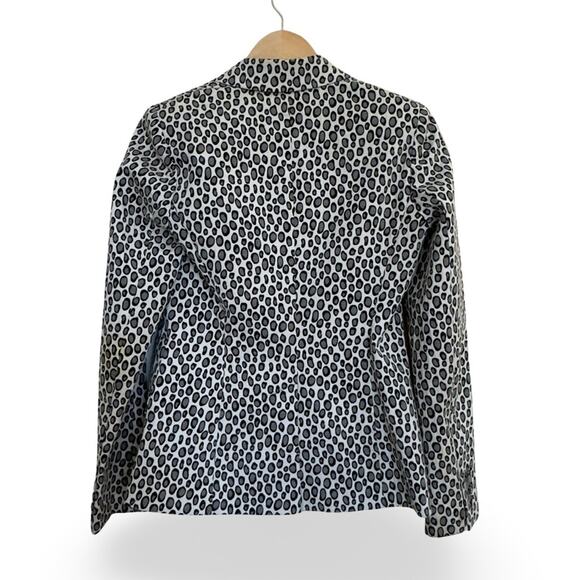 Rachel Zoe Leopard Animal Print Blk Grey Blazer Jacket Pockets Tailored Size 4 - Picture 4 of 11